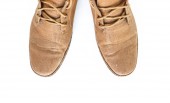 boty boty kožené bezpečnost práce na bílém pozadí