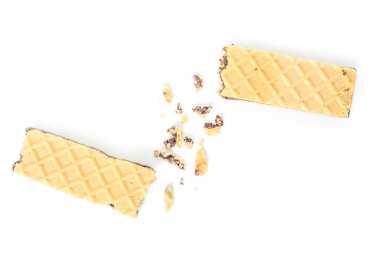 Gofret çikolata tatlı beyaz arka plan üzerinde