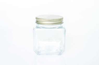 cam kavanoz beyaz arka plan üzerinde boş