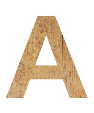 Alfabe harf ahşap beyaz arka plan üzerinde büyük harf