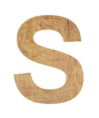 Alfabe harf ahşap beyaz arka plan üzerinde büyük harf