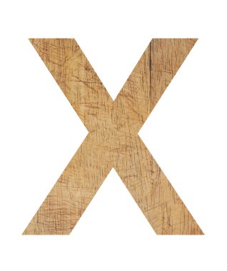 Alfabe harf ahşap beyaz arka plan üzerinde büyük harf