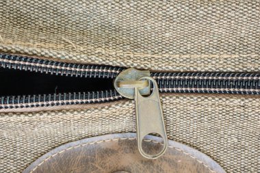 Fermuar rengi kahverengi ceket makro desenli arka plan