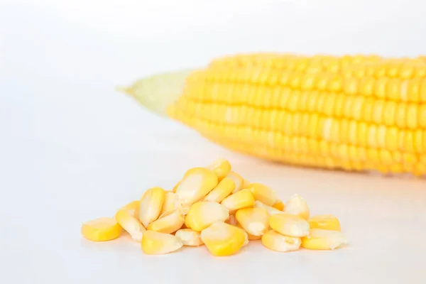 Charakter Żywności Ekologicznej Kukurydziany Białym Tle — Zdjęcie stockowe