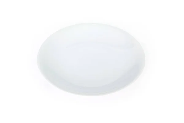 Άσπρο Πιάτο Άδειο Λευκό Φόντο — Φωτογραφία Αρχείου