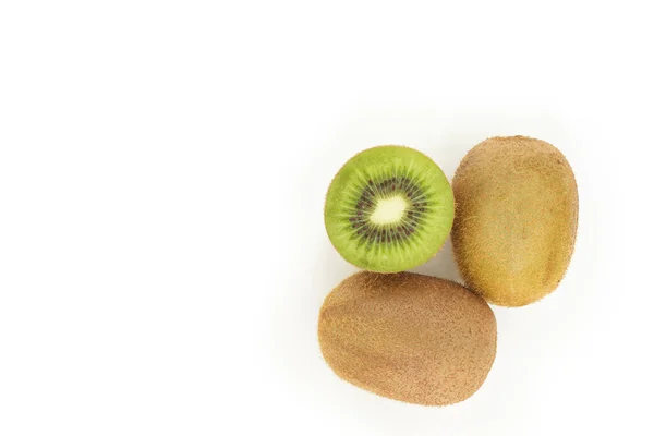 Kiwi Fruta Rodajas Vegetariana Naturaleza Sana Orgánica Vista Superior Sobre — Foto de Stock