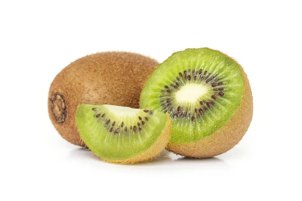 Kiwi Fruta Rodajas Vegetariana Orgánica Sana Naturaleza Sobre Fondo Blanco — Foto de Stock