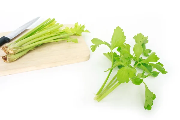 Seler Liści Łodygi Nóż Warzyw Żywności Ekologicznej Zdrowego Charakteru Ścięta — Zdjęcie stockowe