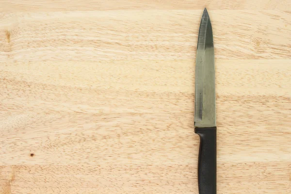 Messer Draufsicht Holz Auf Schneidebrett Hintergrund — Stockfoto