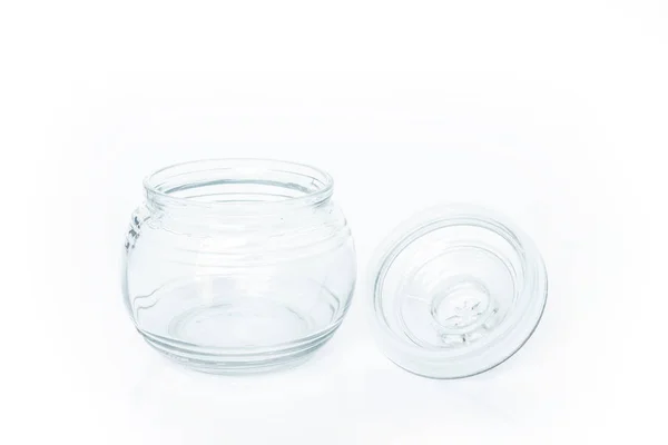 Glass Jar Empty White Background — Stock Photo, Image