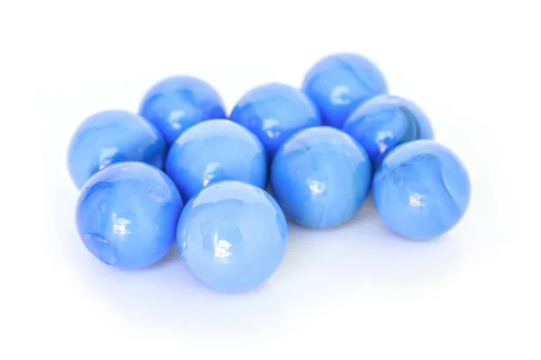 Синій Скляний Куля Сфери Прикраса Білому Фоні — стокове фото