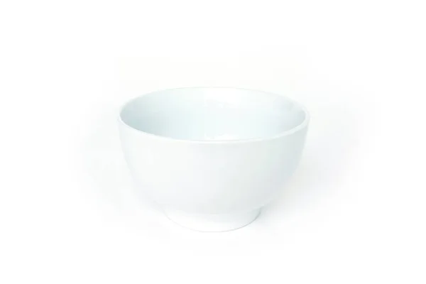 Белая Чаша Пустая Белом Фоне — стоковое фото
