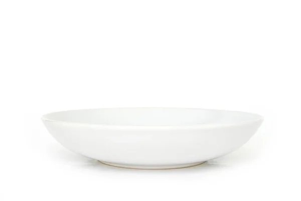 White Plate Empty White Background — Stock Photo, Image