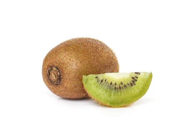 Kiwi Fruta Rodajas Vegetariana Orgánica Sana Naturaleza Sobre Fondo Blanco — Foto de Stock