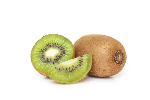 Kiwi Fruta Rodajas Vegetariana Orgánica Sana Naturaleza Sobre Fondo Blanco — Foto de Stock