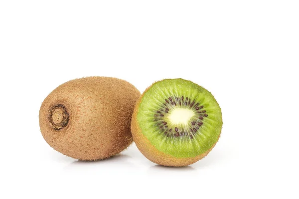 Kiwi Fruta Rodajas Vegetariana Orgánica Sana Naturaleza Sobre Fondo Blanco —  Fotos de Stock