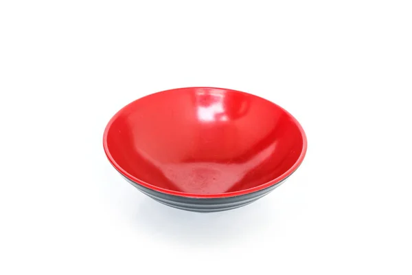 红色碗空在白色背景 — 图库照片