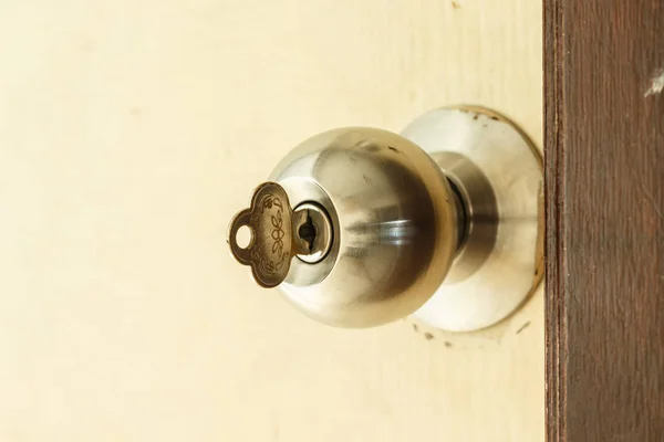 Sleutel Deur Knop Lock Handvat Huisveiligheid — Stockfoto