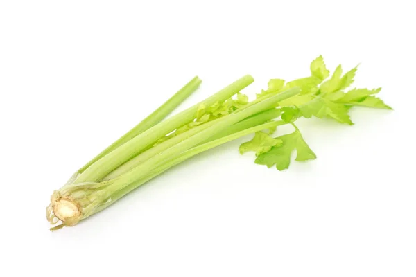 芹菜秸秆桩蔬菜有机食品健康自然在白色背景 — 图库照片