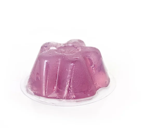 Purple Gelatin Dessert White Background — Stock Photo, Image