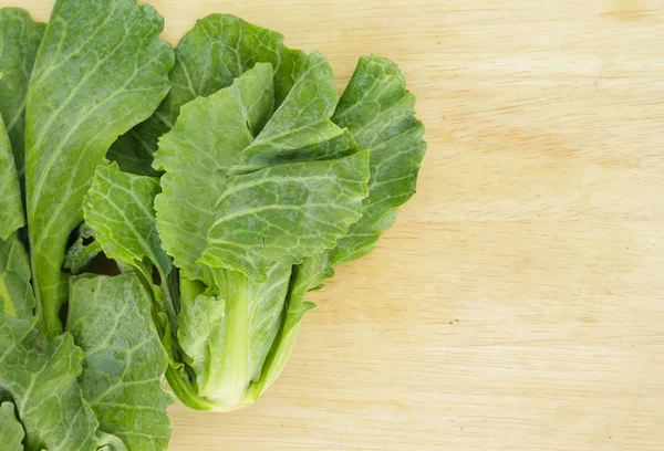 Chinese Kale Cutting Board White Background — Stock Photo, Image