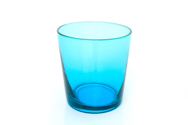 Blue Glass Empty White Background — Stock Photo, Image