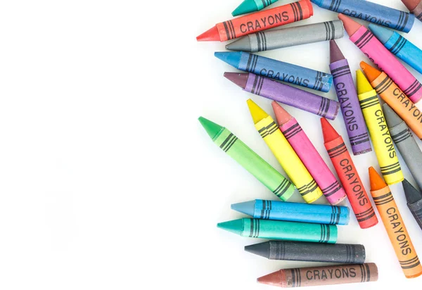 Crayón Dibujo Borde Multicolor Fondo —  Fotos de Stock