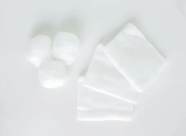 Bola Algodão Almofadas Branco Macio Beleza Limpa Medicina Saúde — Fotografia de Stock