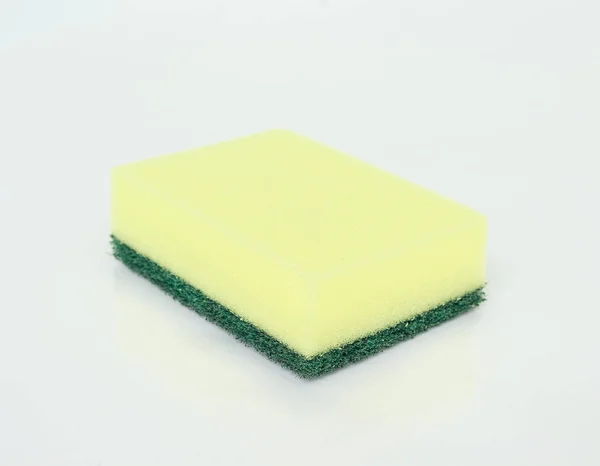 Bubbles Foam White Washing Cleaning Sponge — Stock Photo, Image