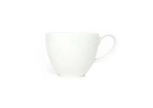 Weiße Tasse Kaffee Leer Auf Weißem Hintergrund — Stockfoto