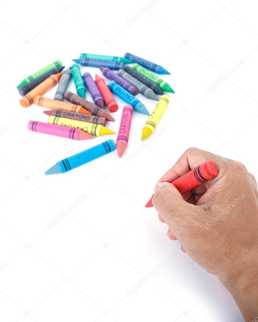 crayon hand drawing border multicolored background