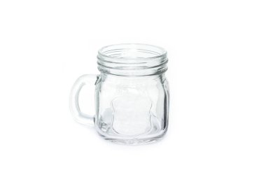 cam kavanoz beyaz arka plan üzerinde boş