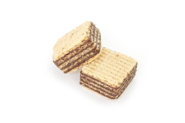 Gofret çikolata tatlı beyaz arka plan üzerinde