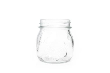 cam kavanoz beyaz arka plan üzerinde boş