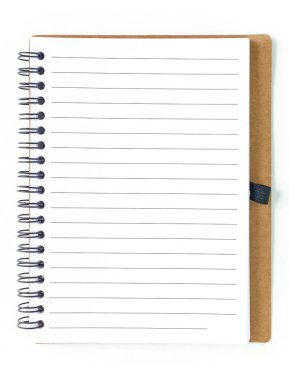 defter beyaz arka plan üzerinde sağ sayfa.