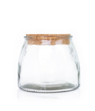 cam kavanoz beyaz arka plan üzerinde boş