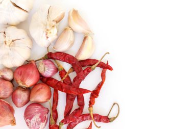 malzemeler sarımsak, soğan, biber yemek doğa arka plan