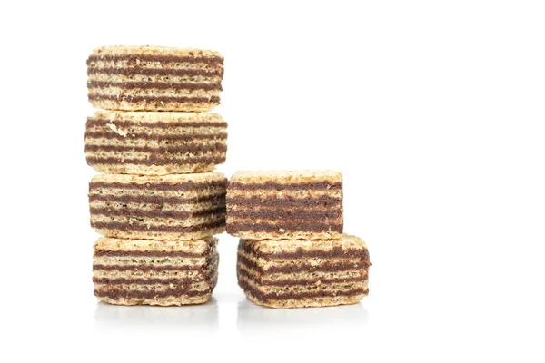 Waffelschokolade Stapelbar Dessert Auf Weißem Hintergrund — Stockfoto
