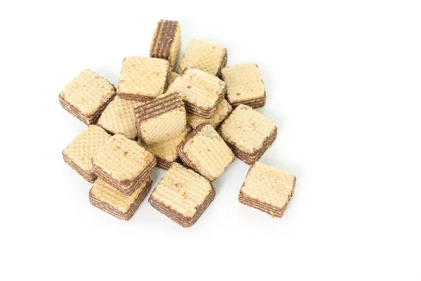 Waffelschokolade Als Dessert Auf Weißem Hintergrund — Stockfoto