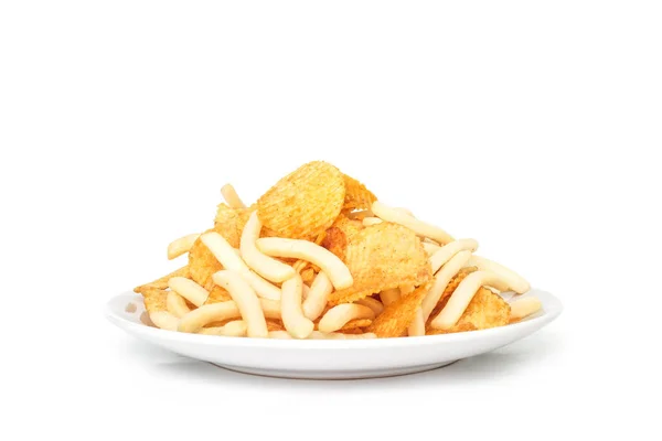 Fast Food Junk Food White Plate Eating Good Health — Stock Photo, Image