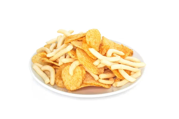 Fast Food Junk Food White Plate Eating Good Health — Stock Photo, Image
