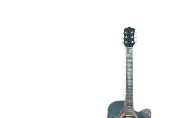 Preto Guitarra Clássico Fundo Branco — Fotografia de Stock