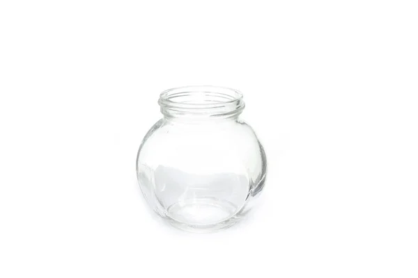 Glass Jar Empty White Background — Stock Photo, Image