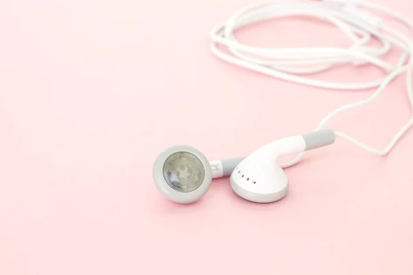 Auriculares Auriculares Sobre Fondo Rosa — Foto de Stock