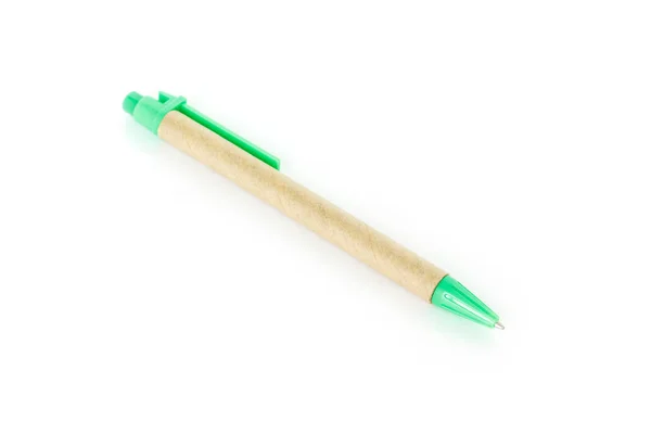 Groene Pen Witte Achtergrond — Stockfoto