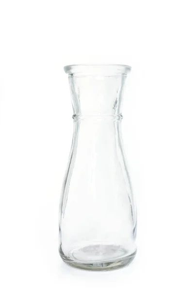 Bouteille Verre Sur Fond Blanc — Photo