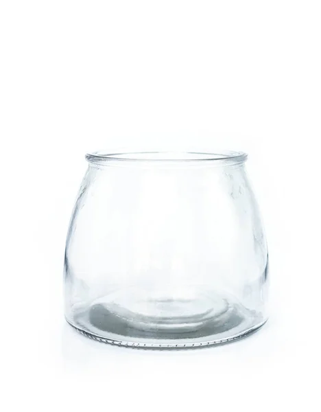 Glass Jar Empty White Background — Stock Photo, Image