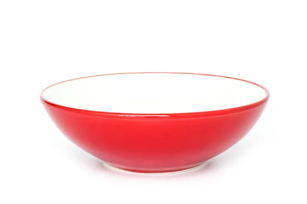 Red Bowl Isolated White Background — Stock Photo, Image