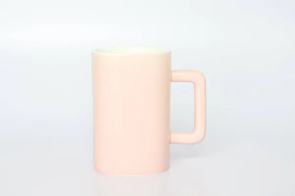 Tasse Rose Sur Fond Blanc — Photo