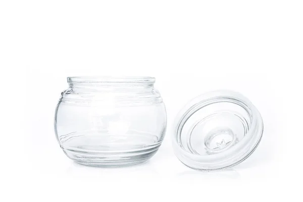 Glass Jar Empty White Background — Stock Photo, Image